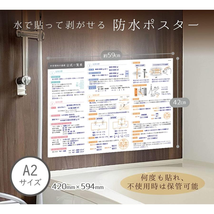 お風呂ポスター 理科 公式一覧表 A２ 中学理科公式まとめ 60 42cm 防水 日本製 ノートライフ Posuta Rika アドプラス 通販 Yahoo ショッピング