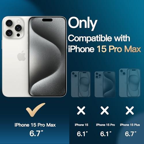 JEDirect 5 in 1 iPhone15ProMax 6.7インチ用 15 Pro Maxに対応 ケース 2枚強化ガラスフィルム+2枚カメラレンズフィルム付き 5枚セット 黄ばまない｜add-shoping｜02