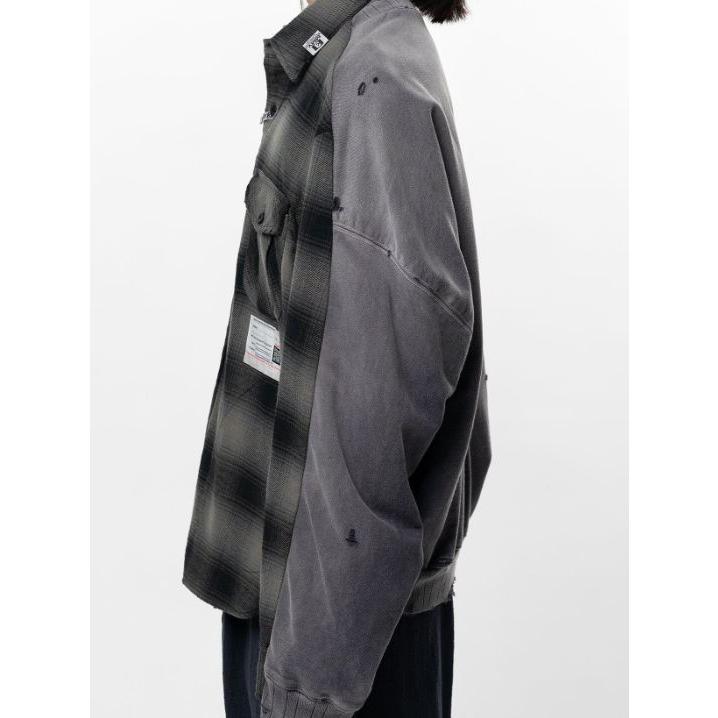メゾン ミハラヤスヒロ / Maison MIHARA YASUHIRO コンバインド スウェットシャツ - COMBINED SH×SWT (BLACK×GREY)の画像