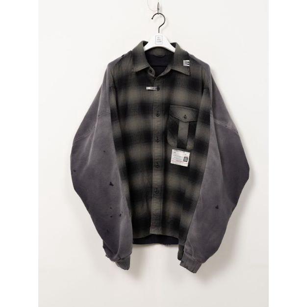 メゾン ミハラヤスヒロ / Maison MIHARA YASUHIRO コンバインド スウェットシャツ - COMBINED SH×SWT (BLACK×GREY)の画像