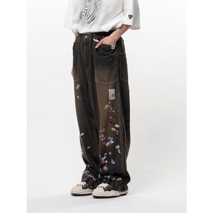 メゾン ミハラヤスヒロ / Maison MIHARA YASUHIRO ステッカーデニム - BAKER JEANS w ST (BLACK)の画像