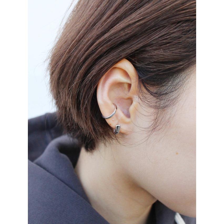 キャリアリング / CAREERING 【片耳用】藤原ヒロシ コラボ ピアス HF 002 シルバー メンズ レディース - 18K素材使用・金属アレルギー対応の画像