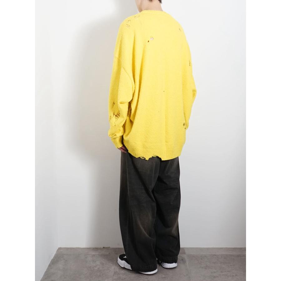 メゾン ミハラヤスヒロ / Maison MIHARA YASUHIRO ワイドバック ニット セーター - Wide Back Knit Sweater - YELLOW｜addict-online｜04