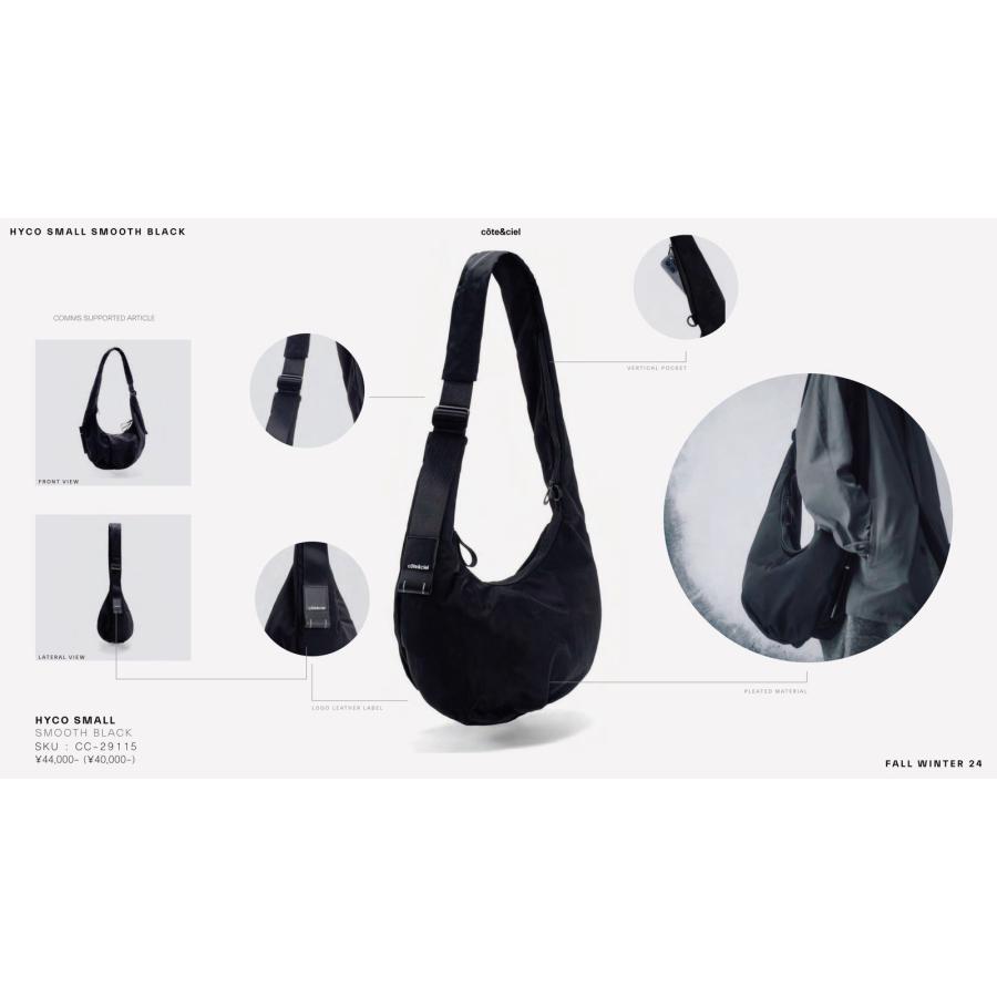 コートエシエル / cote&ciel Hyco Small Smooth Black  - ハイコ スムース ブラック ショルダーバッグ 斜め掛けの画像