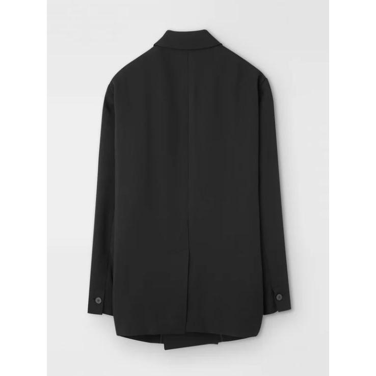 オーバーコート / OVERCOAT ダブル テーラードジャケット - classic rayon tricotine double breasted jacket in blackの画像