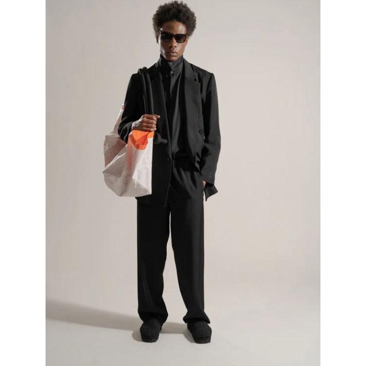 オーバーコート / OVERCOAT ダブル テーラードジャケット - classic rayon tricotine double breasted jacket in blackの画像