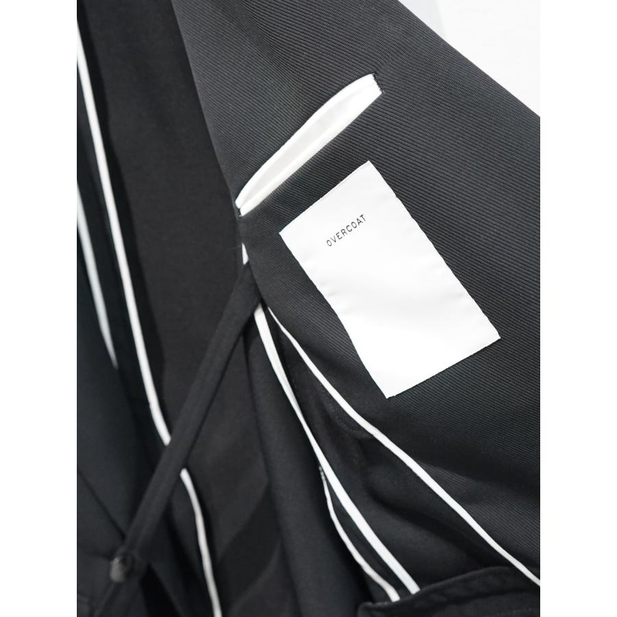 オーバーコート / OVERCOAT ダブル テーラードジャケット - classic rayon tricotine double breasted jacket in blackの画像
