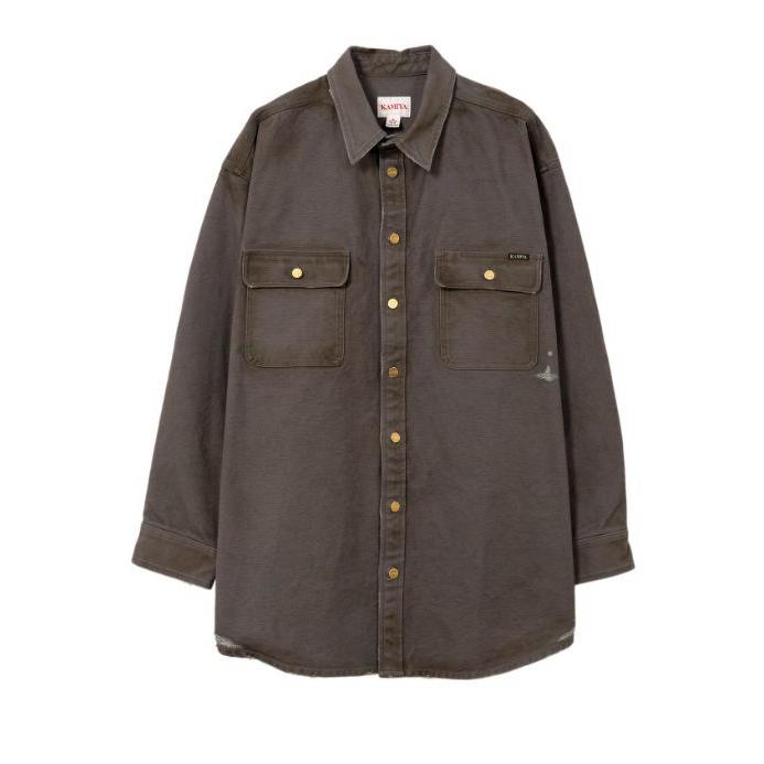 カミヤ / KAMIYA ボロダックシャツ - BORO Duck Shirt - GREYの画像