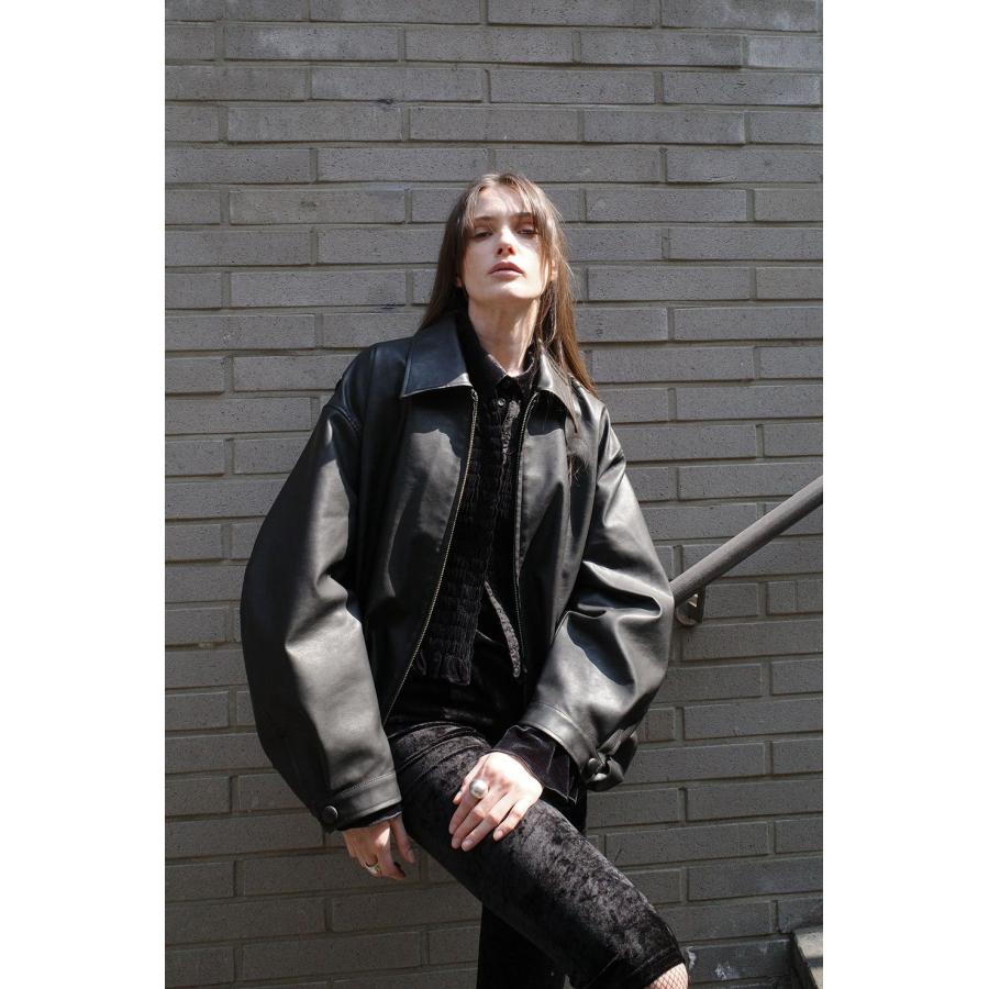 CLANE クラネ / フェイクレザーバルーンジャケット - FAKE LEATHER
