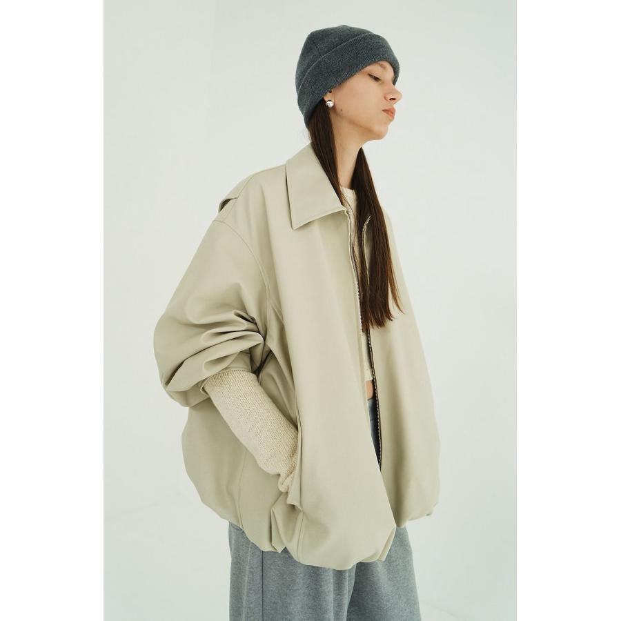 CLANE（クラネ） フェイクレザーバルーンジャケット - FAKE LEATHER