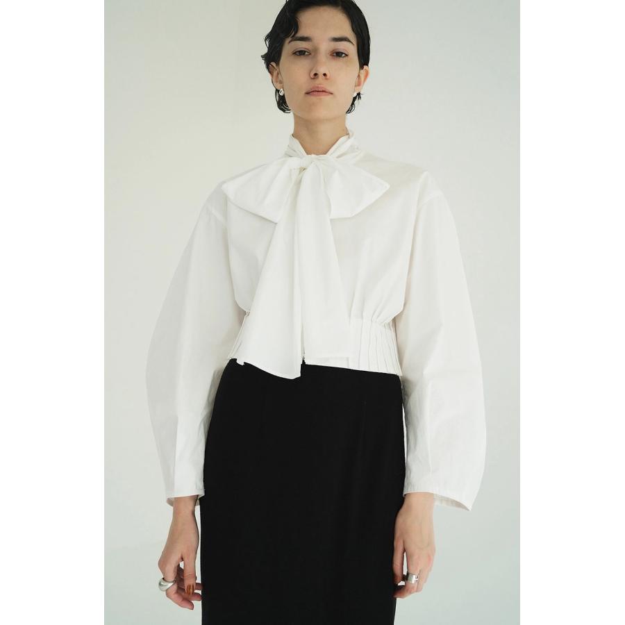 CLANE（クラネ） リボンジップシャツ - RIBBON ZIP SHIRTS - WHITE