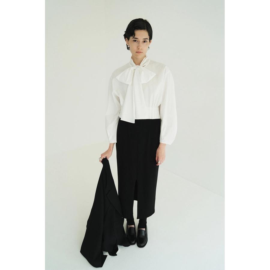 CLANE（クラネ） リボンジップシャツ - RIBBON ZIP SHIRTS - WHITE
