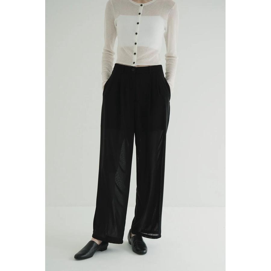 CLANE（クラネ） シアータックパンツ - SHEER TUCK PANTS BLACK