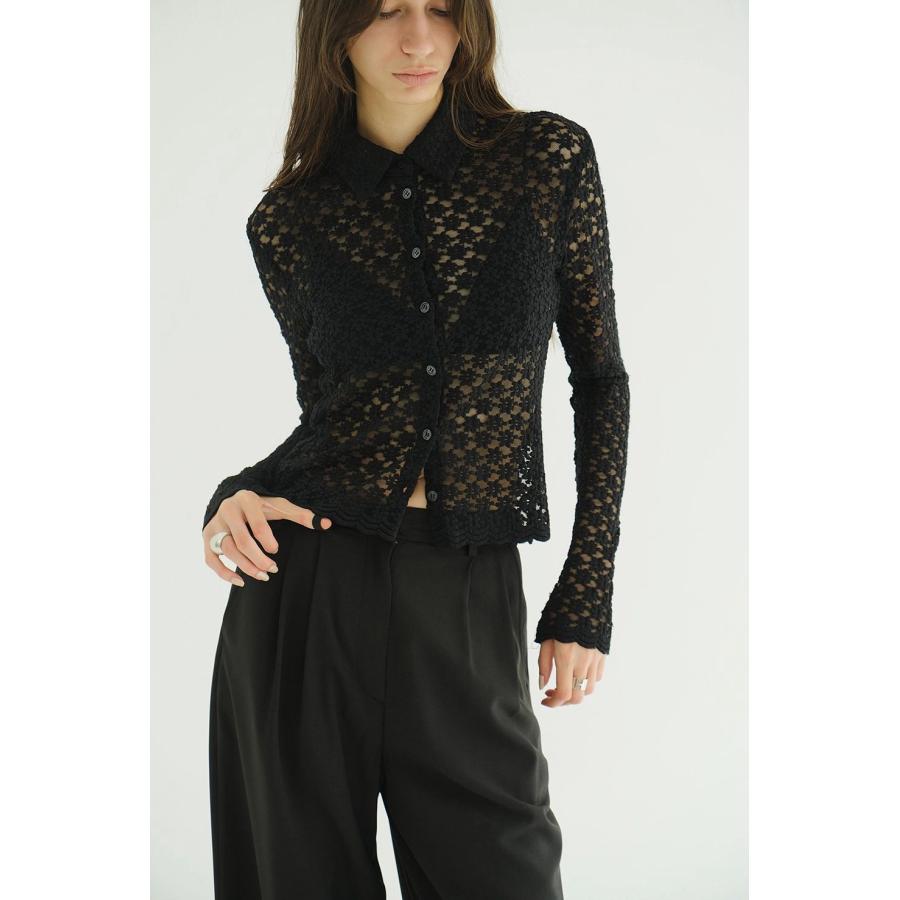CLANE 3D Flower Lace Shirt サイズ1 CLANE（クラネ） フラワーレースシャツ - 3D FLOWER LACE SHIRT (BLACK