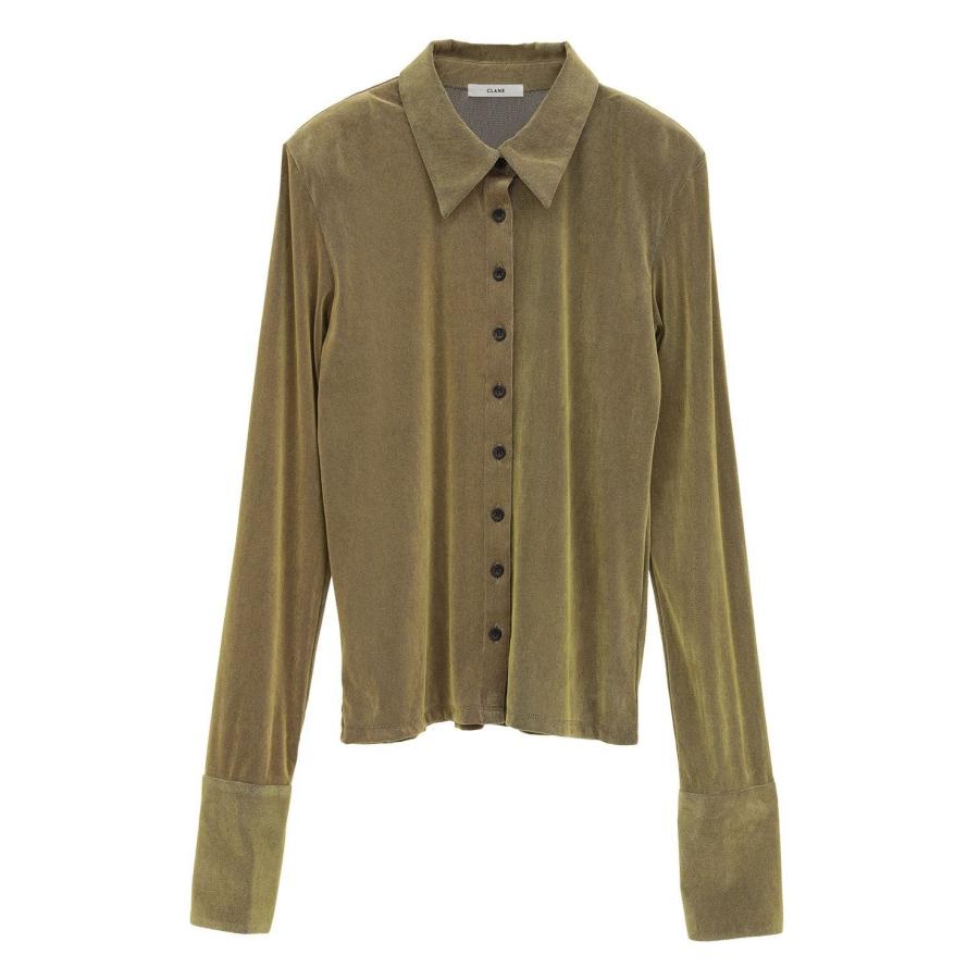 CLANE TULLE FLOCKY SHIRTS グリーン CLANE - チュールフロッキーシャツ | TULLE FLOCKY SHIRTS (GREEN