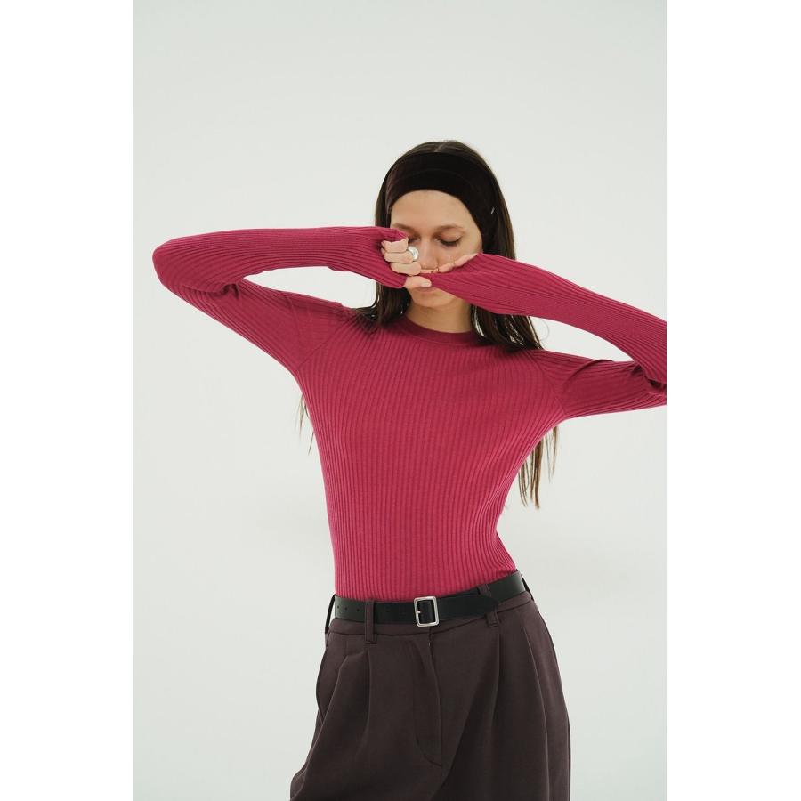 CLANE（クラネ） シアーリブニットカットソー | SHEER RIB KNIT TOPS