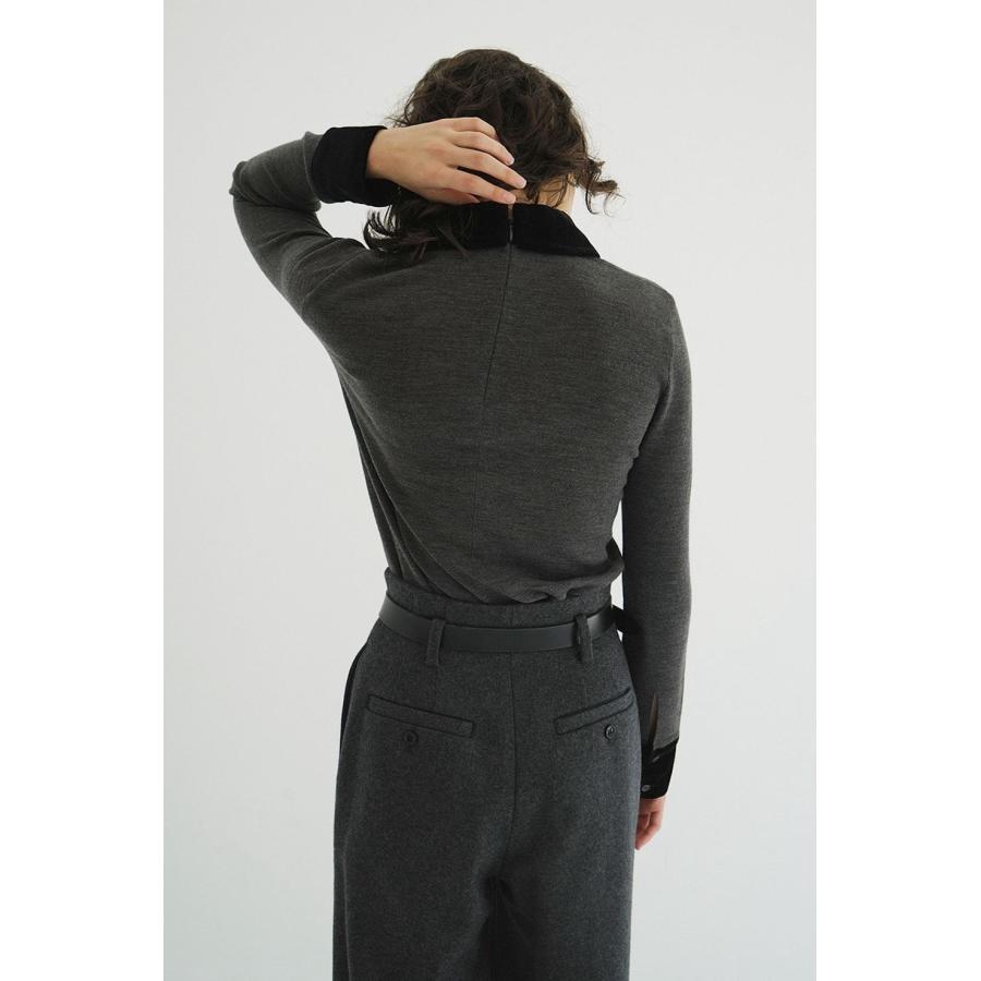 CLANE（クラネ） ベロアカラーニットトップス | VELOR COLLAR KNIT