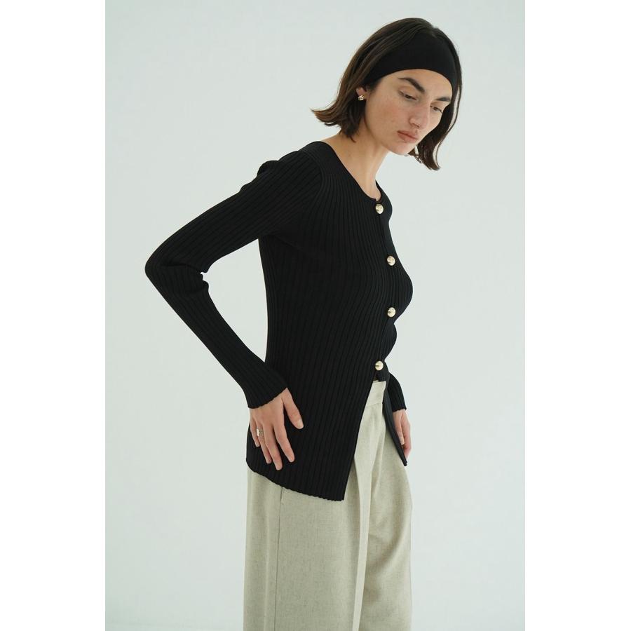 CLANE（クラネ） ダブルフェイスニットトップス - W FACE GOLD BUTTON