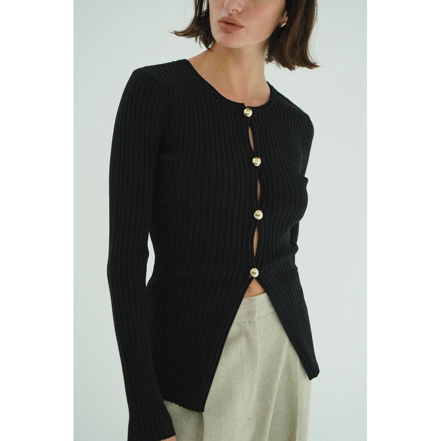 CLANE（クラネ） ダブルフェイスニットトップス - W FACE GOLD BUTTON