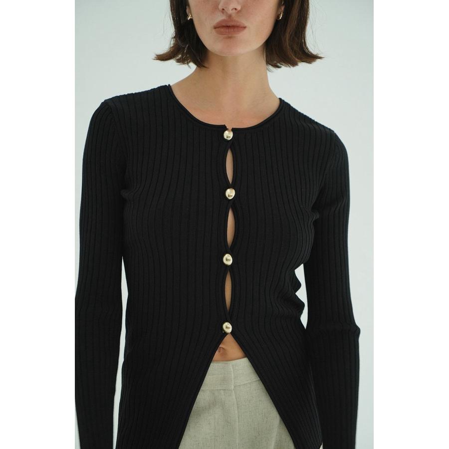 CLANE（クラネ） ダブルフェイスニットトップス - W FACE GOLD BUTTON