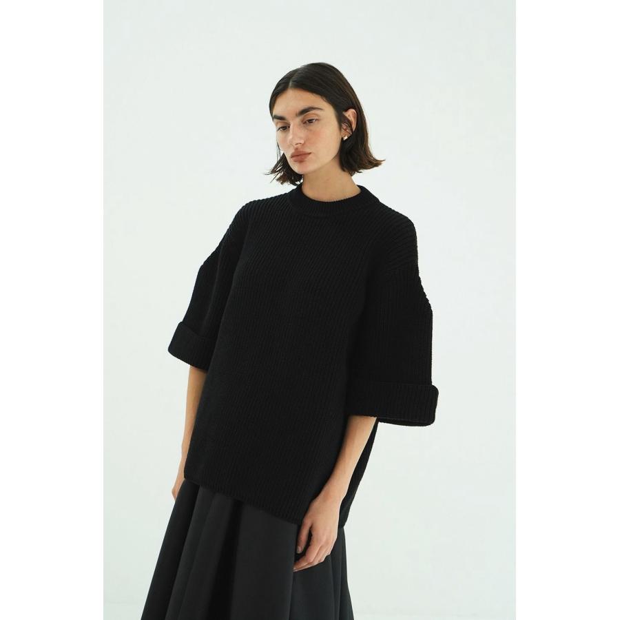 CLANE（クラネ） ニットトップス - OVER HALF SLEEVE KNIT TOPS (BLACK