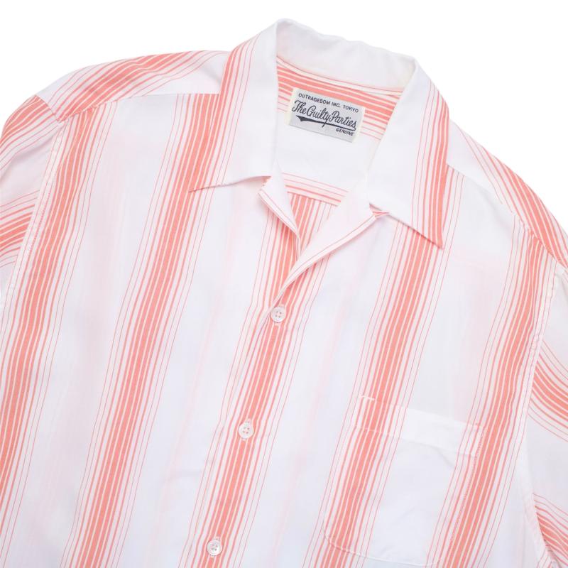 WACKO MARIA ワコマリア STRIPED OPENCOLLAR SHIRT S/S (USED
