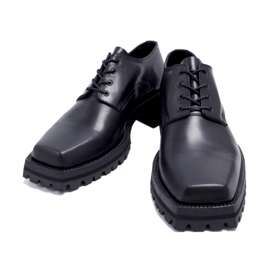 JOHNLAWRENCESULLIVAN スクエアトゥシューズ 黒 27cm-