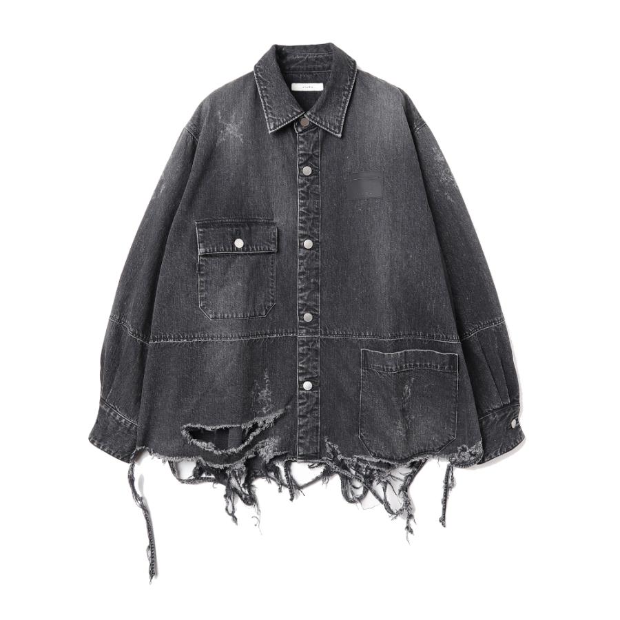JIEDA ジエダ 23SS DAMAGE OVER DENIM SHIRT (BLACK) ダメージデニムシャツ オーバーサイズシャツ  :Jie-23S-SH05BK:ADDICTIVE - 通販 - Yahoo!ショッピング