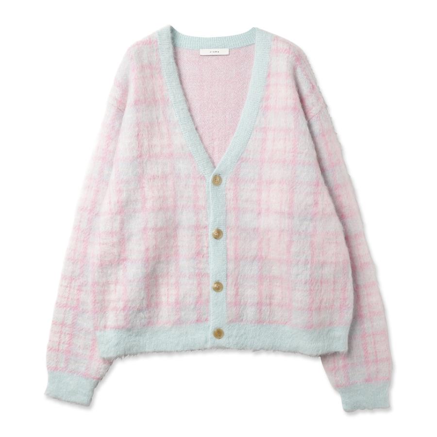 SALE 30%OFF JIEDA ジエダ 23AW 23AW MOHAIR CHECKED CARDIGAN (PINK