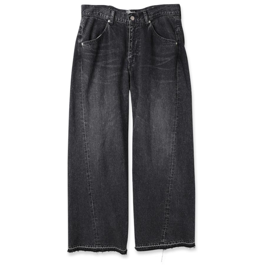 Canyon clothing washed wide denimブラックデニム Washed wide