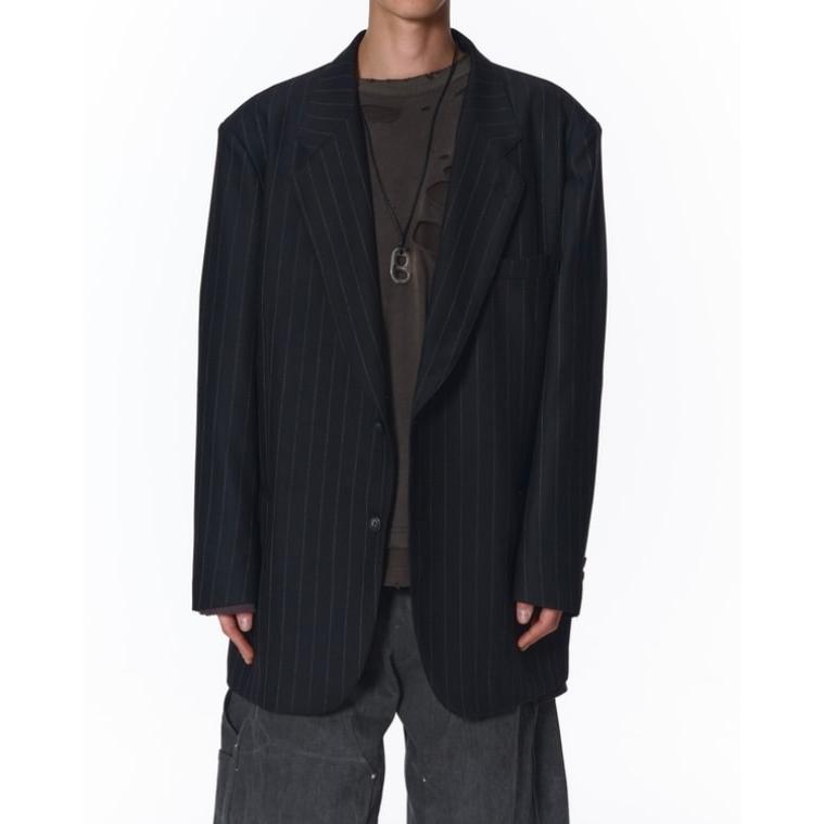 JieDa（ジエダ） 25AW WOOL TAILORED JACKET (BLACK) ストライプ