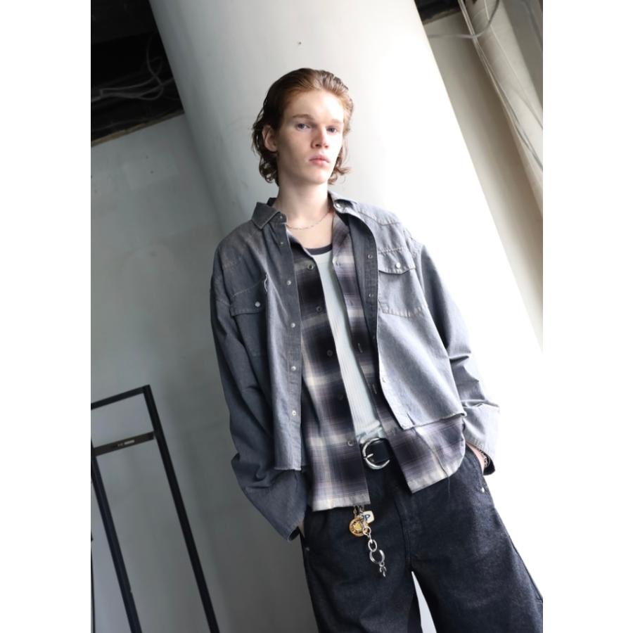 JieDa（ジエダ） 26SS CHECK OPEN COLLAR SHIRT (BLACK CHECK