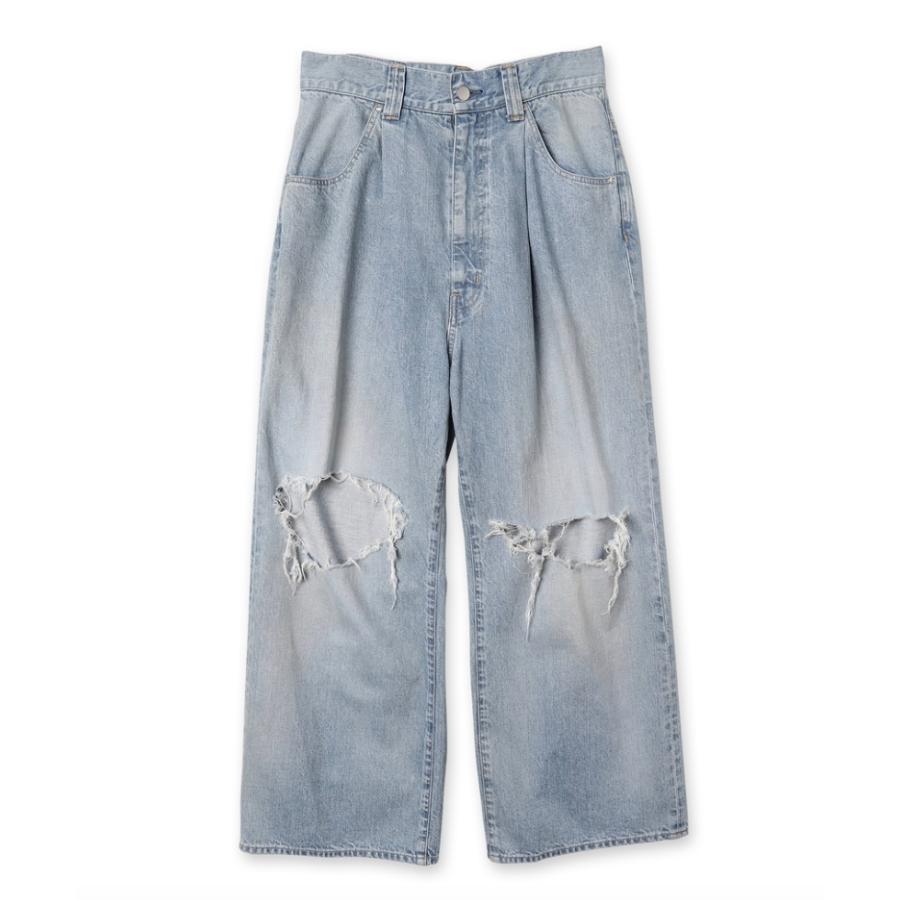 JIEDA ジエダ 24SS DAMAGE ONE TUCK WIDE STRAIGHT DENIM (INDIGO 