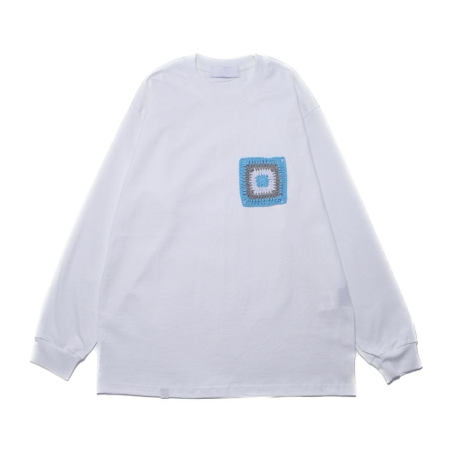 SALE 40%OFF NEON SIGN ネオンサイン Double Crochet Pocket l/s T-Shirts (BLUE/WHITE) クロシェポケット Tシャツ ロンT｜addictive｜03