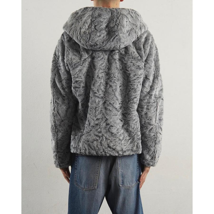 NVRFRGT Faux Shearling Full Zip Upフーディー NVRFRGT FAUX SHEARLING FULL ZIP UP HOODIE (GREY)｜ジャッカ