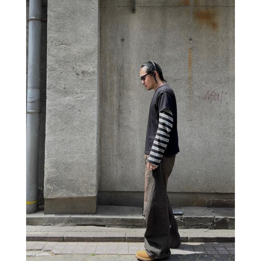 NVRFRGT ダークデニム ワイドレッグパンツ NVRFRGT - 【25AW】 3D ツイステッド ワイド レッグ ジーンズ / 3D