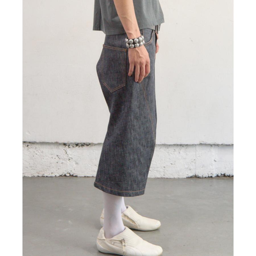 NVRFRGT ネヴァーフォーゲット 26SS 3D TWISTED JORTS (RAW INDIGO) ツイストバギーショーツ ジョーツ リジッドデニム 立体裁断 | NVRFRGT | 01