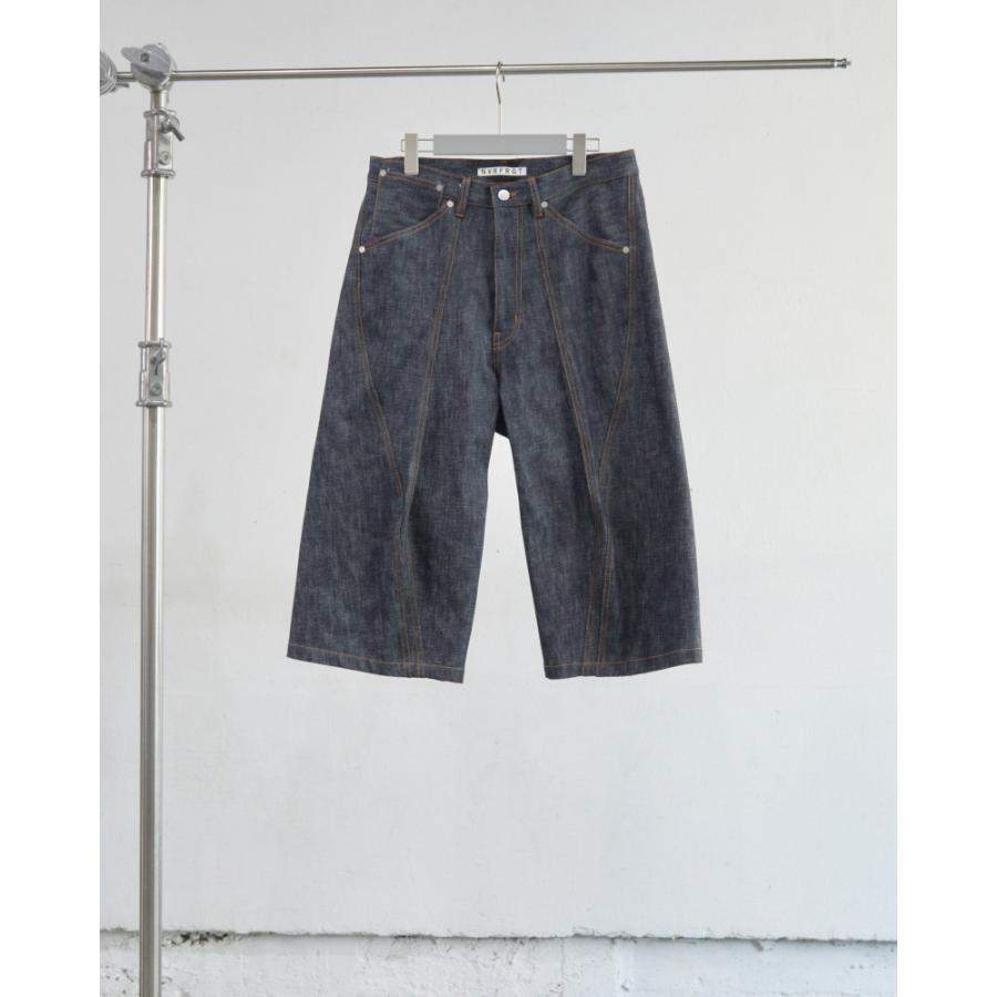 NVRFRGT ネヴァーフォーゲット 26SS 3D TWISTED JORTS (RAW INDIGO) ツイストバギーショーツ ジョーツ リジッドデニム 立体裁断 | NVRFRGT | 03