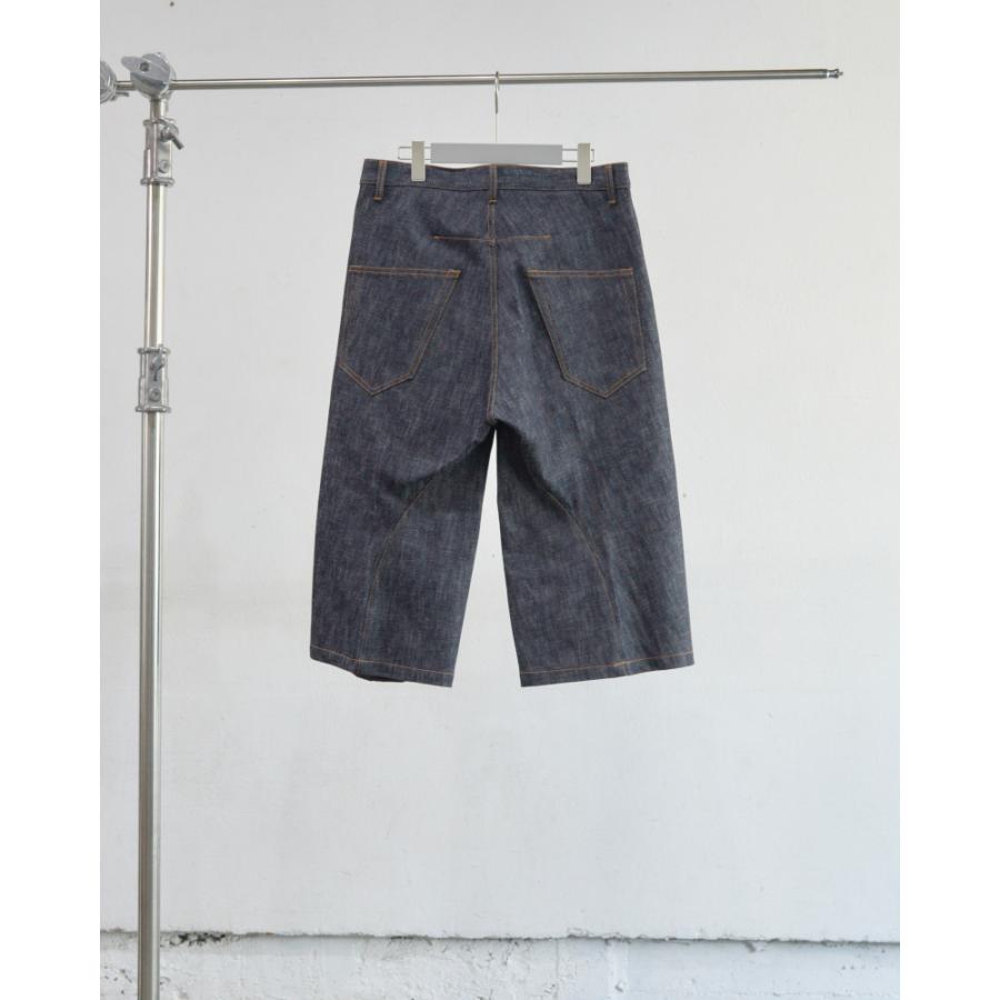 NVRFRGT ネヴァーフォーゲット 26SS 3D TWISTED JORTS (RAW INDIGO) ツイストバギーショーツ ジョーツ リジッドデニム 立体裁断 | NVRFRGT | 04