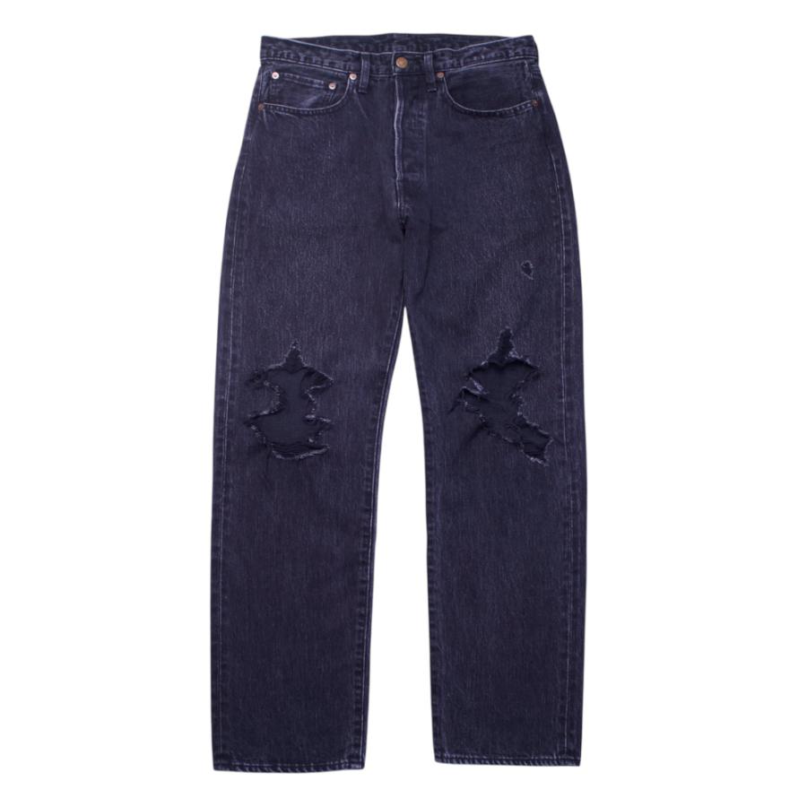 UNUSED（アンユーズド） UW1088 13oz Ripped Black Denim Pants (USED