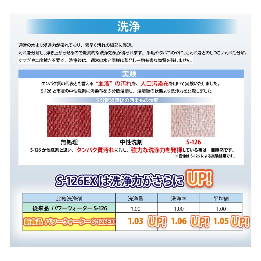 パワーウォーター S-126エクストラ【18L詰め替え用】高機能 アルカリ電解水クリーナー 洗浄剤 除菌 抗菌 消臭 安心の日本製｜adelaxe-ys｜06