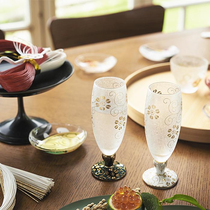 ADERIA アデリア 日本酒グラス みぞれ九谷 日本製 専用木箱入