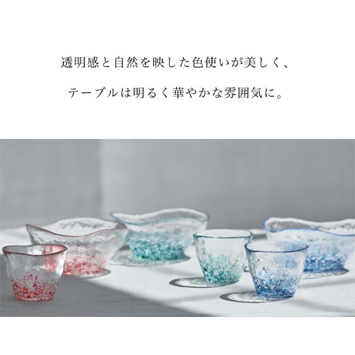津軽びいどろ おしゃれ ガラスボウル サラダボウル 麺鉢 津軽の花 多様