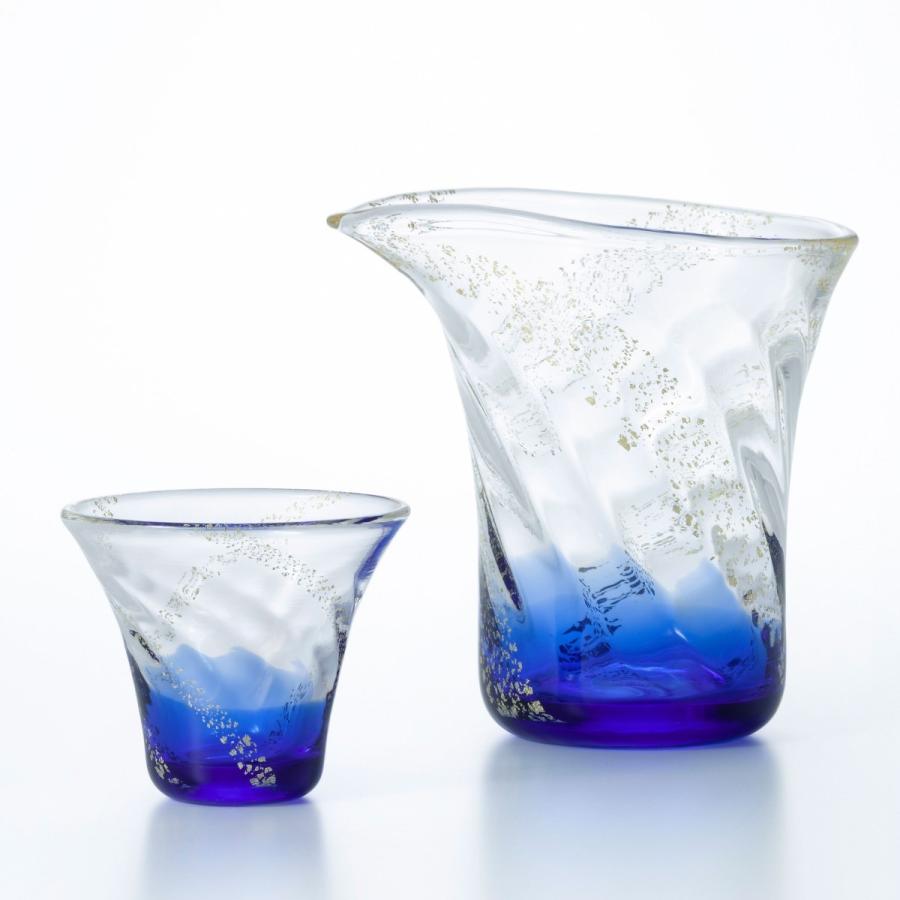 津軽びいどろ 酒器 セット 瑠璃 瑞彩酒器セット アデリア 日本製 化粧