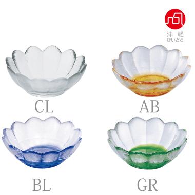 津軽びいどろ 彩潤花 浅鉢 6個入 鉢 ガラス食器 手作り 石塚硝子