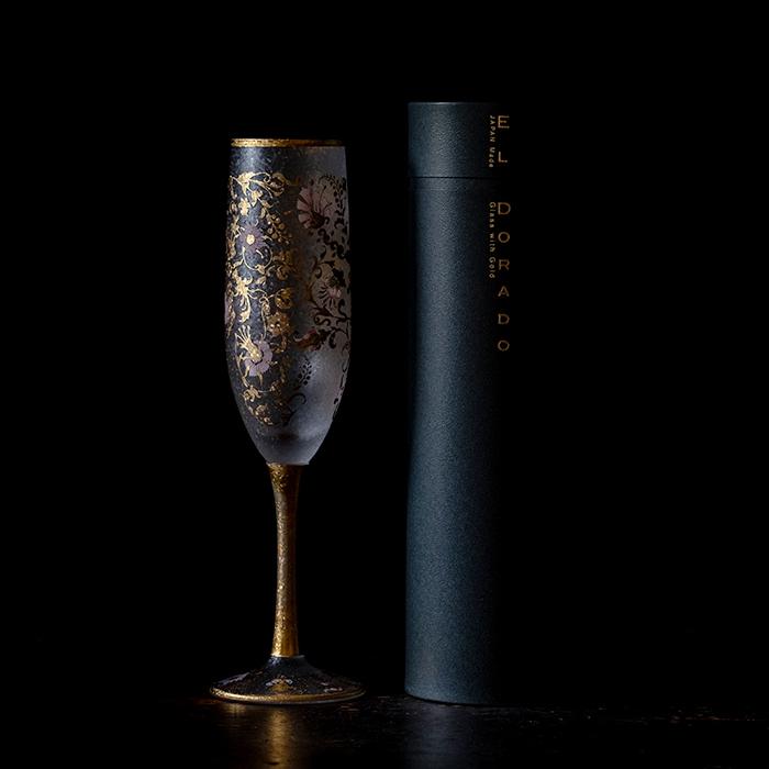 ADERIA おしゃれ シャンパングラス 180ml ゴールド エルドラード