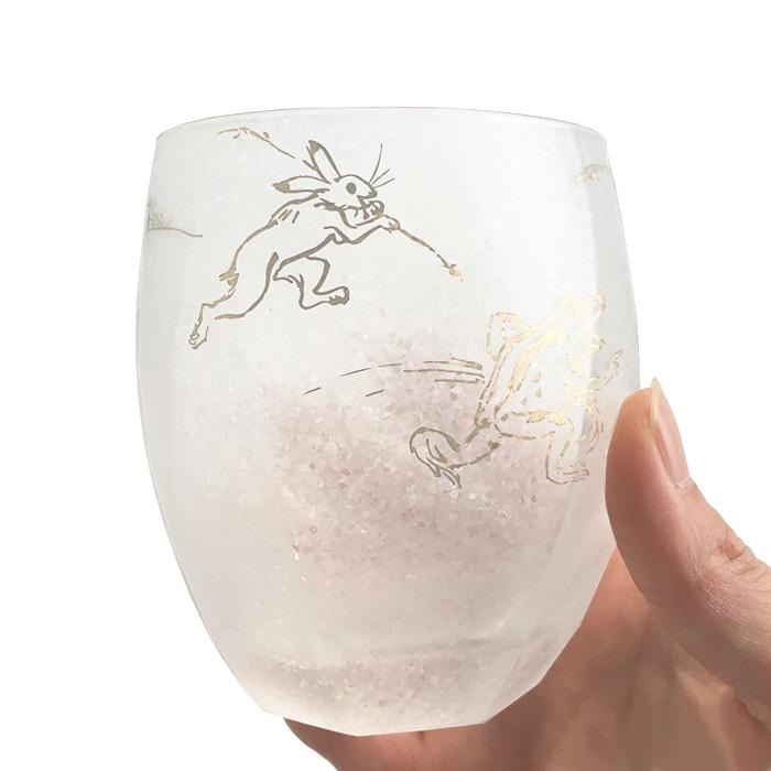 ADERIA おしゃれ ロックグラス 345ml 鳥獣戯画 PNT 化粧箱入 アデリア