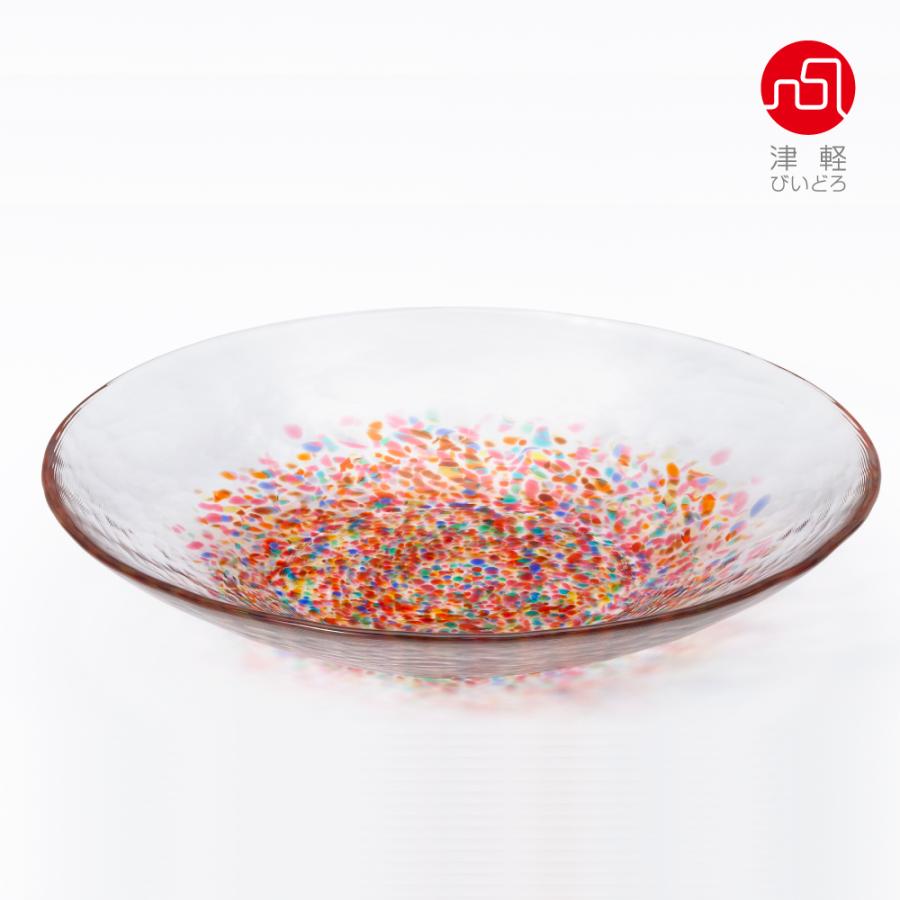 津軽びいどろ プレート まつり盛皿 ブルー アデリア 日本製 化粧箱入 おしゃれ プレゼント ギフト ガラス 皿 高級 ハンドメイド 祭り 花火 アデリア直営 Paypayモールストア 通販 Paypayモール