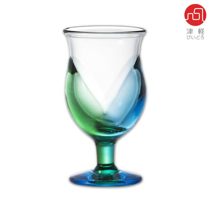 津軽びいどろ 爆買 グラス 復刻 青森 台付きグラス 日本製 木箱入