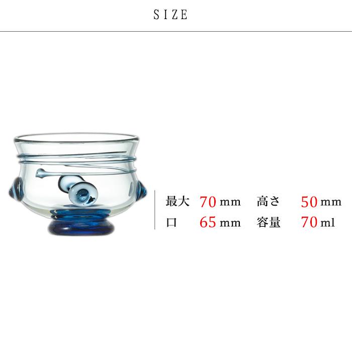 津軽びいどろ 盃 復刻 陸奥湾 日本製 木箱入 | おしゃれ プレゼント